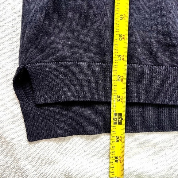 French Connection Sweater Corgi Dog Women's Size Large Navy Blue Crewneck - Picture 4 of 6